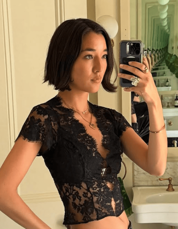 Lace V-Neck Corset Top – Sheer Lace Bustier Chic Party Top
