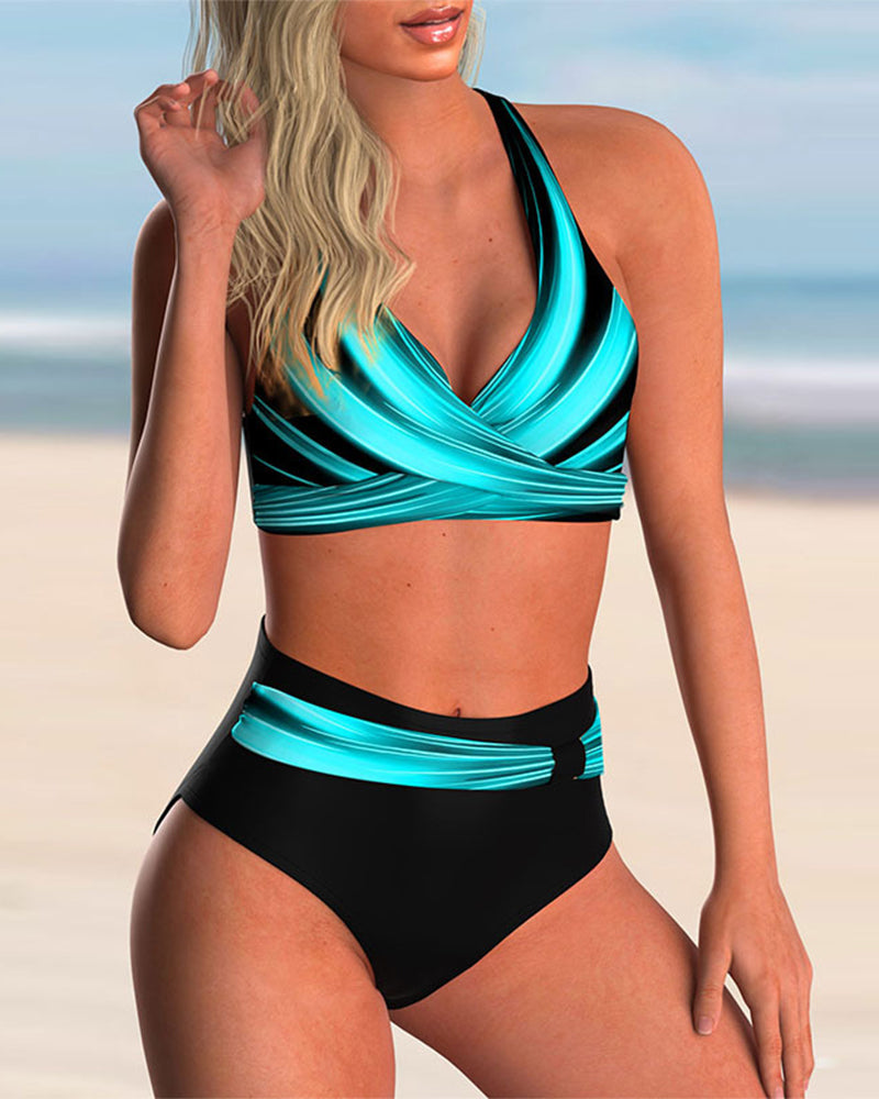 Beatrice Aqua Wrap Bikini Set