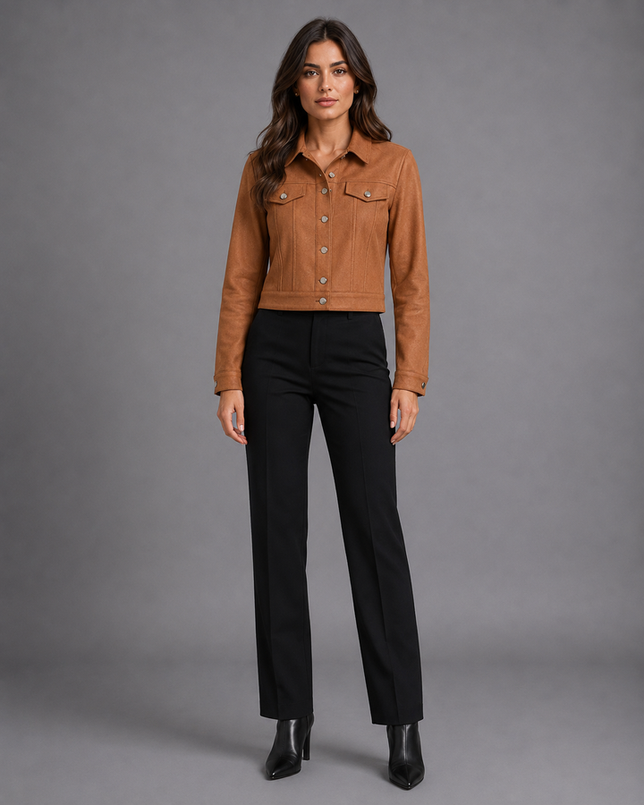 Ysolde Refined Cropped Moto Jacket