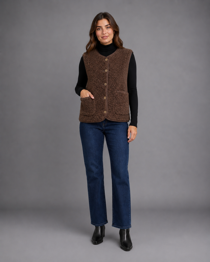 Haia Textured Button-Front Vest
