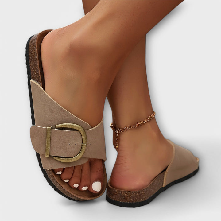 Joanna Aspen Buckle Comfort Slides