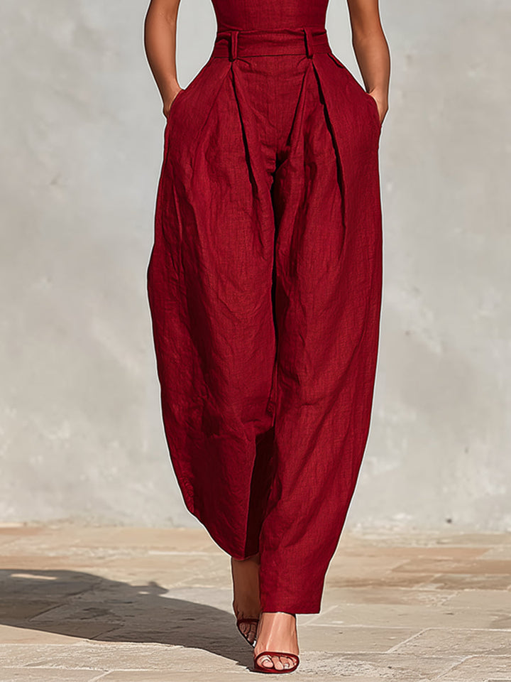 Lilith Plunging V-Neck Tailored Jumpsuit
