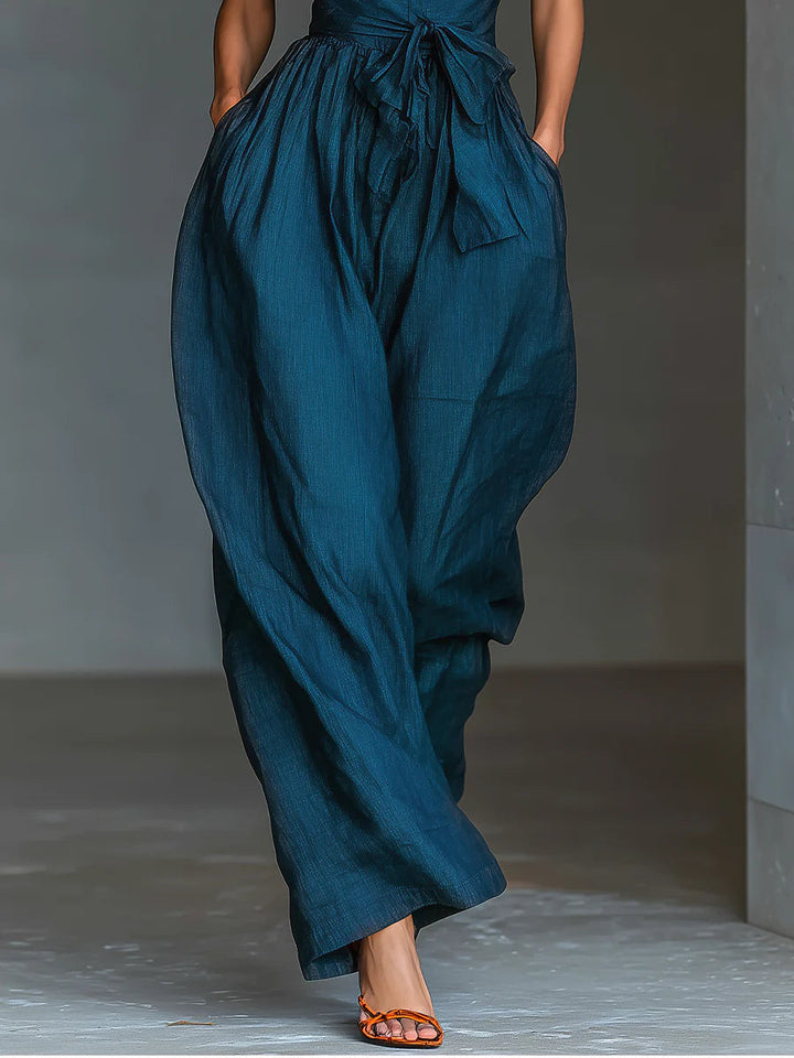 Honora Cross Neck Wide Leg Jumpsuit