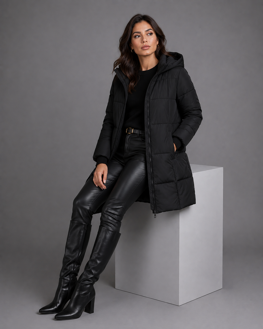 Nerina Contour Hooded Puffer Coat