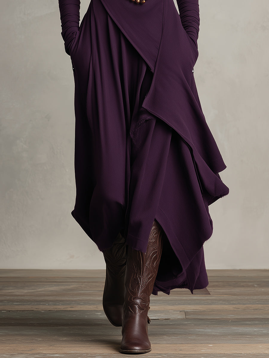 Hadassah Asymmetric Draped Maxi Dress