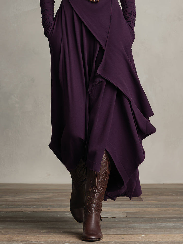 Hadassah Asymmetric Draped Maxi Dress