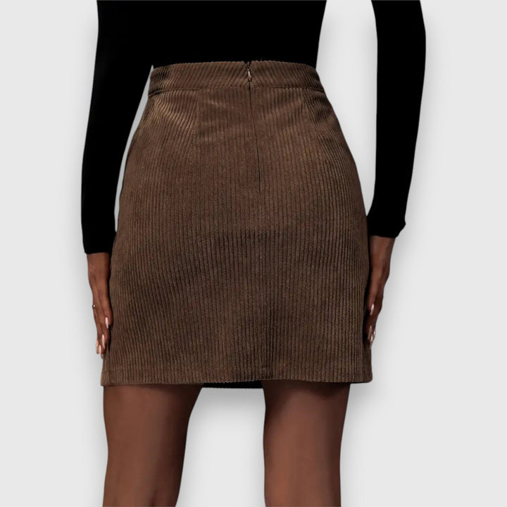 Kendra Ribbed Wrap Mini Skirt