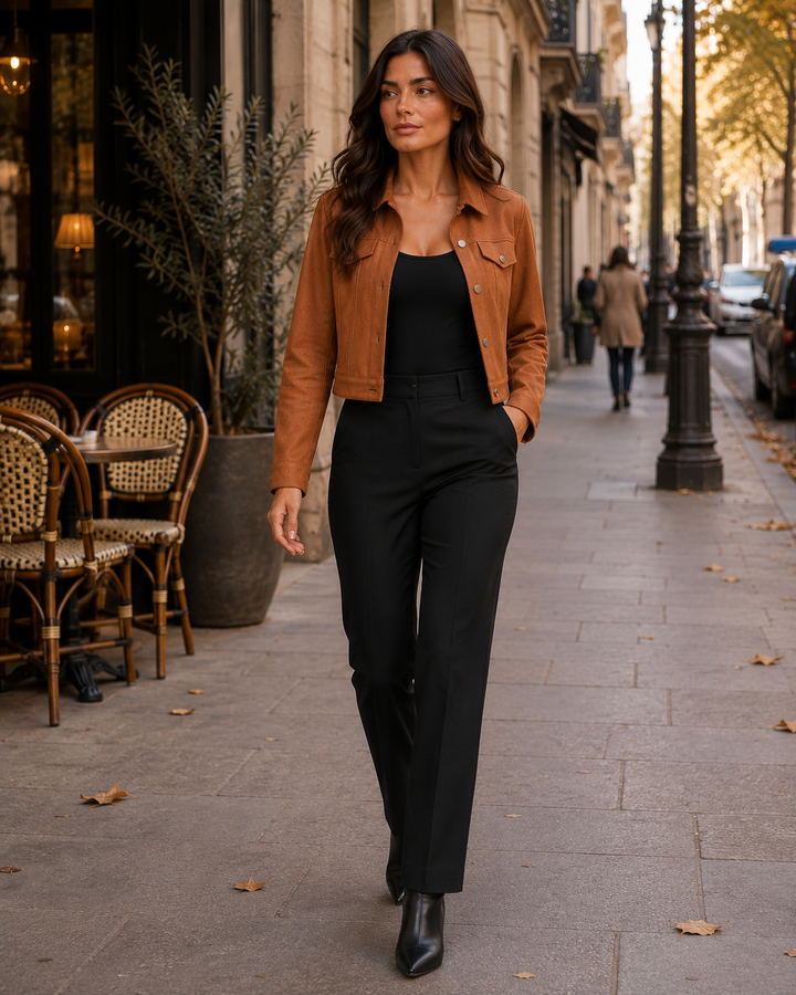 Ysolde Refined Cropped Moto Jacket