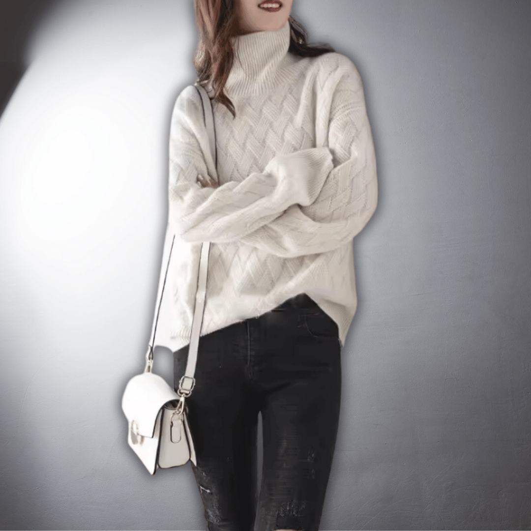 Jessenia Cable Turtleneck Sweater