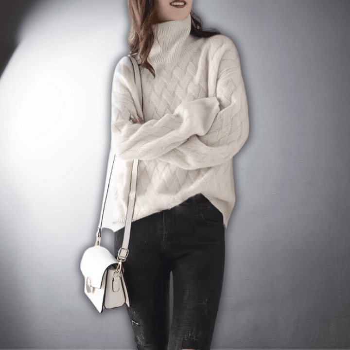 Jessenia Cable Turtleneck Sweater