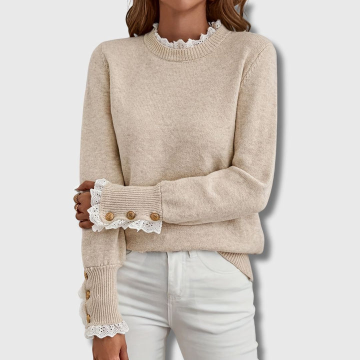 Jemina Trim Mock Neck Sweater
