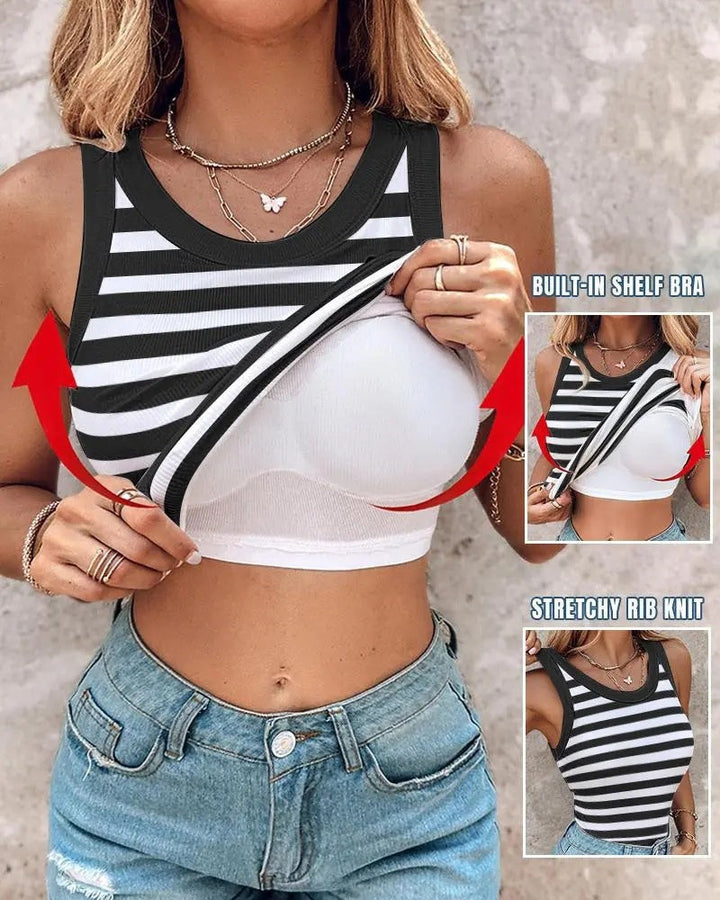 Jellie Ribbed Sleeveless Tank Top