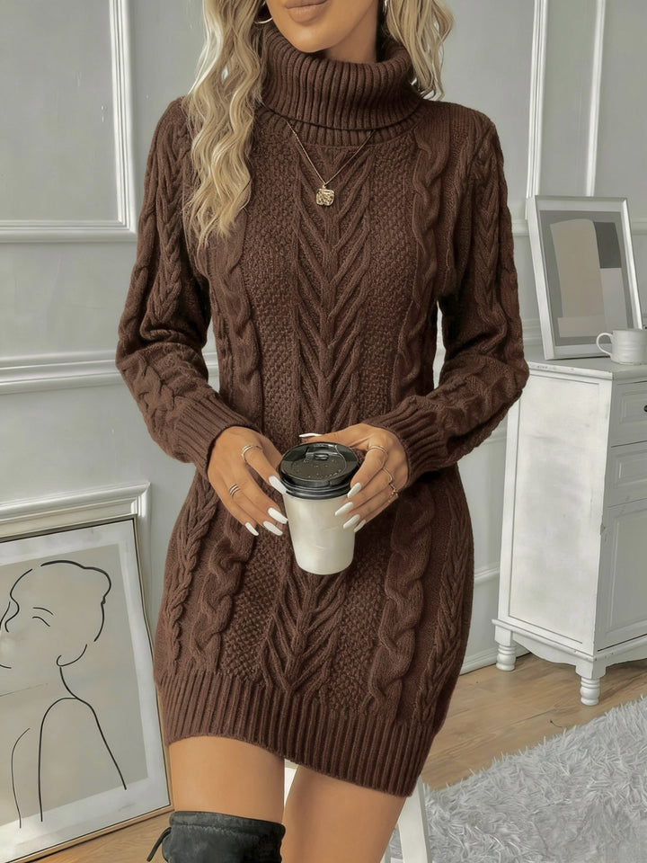 Giada Cable Turtleneck Mini Dress