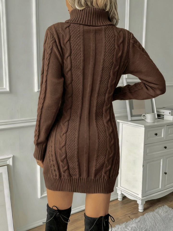 Giada Cable Turtleneck Mini Dress