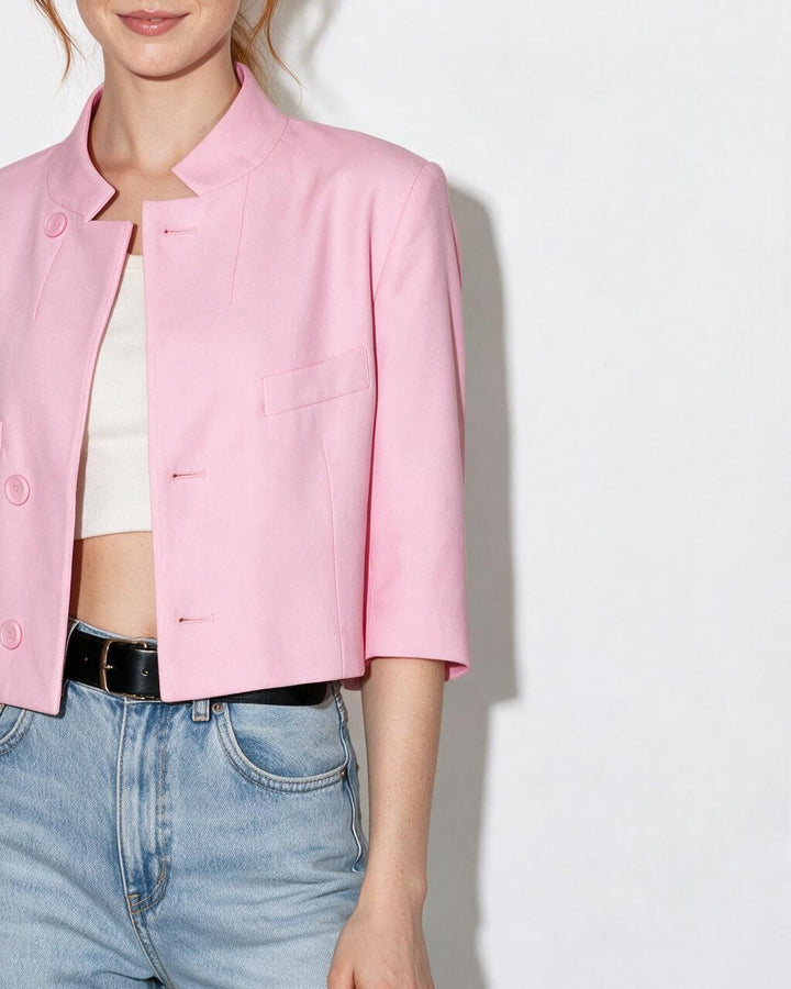Gia Cropped Cape Sleeve Blazer
