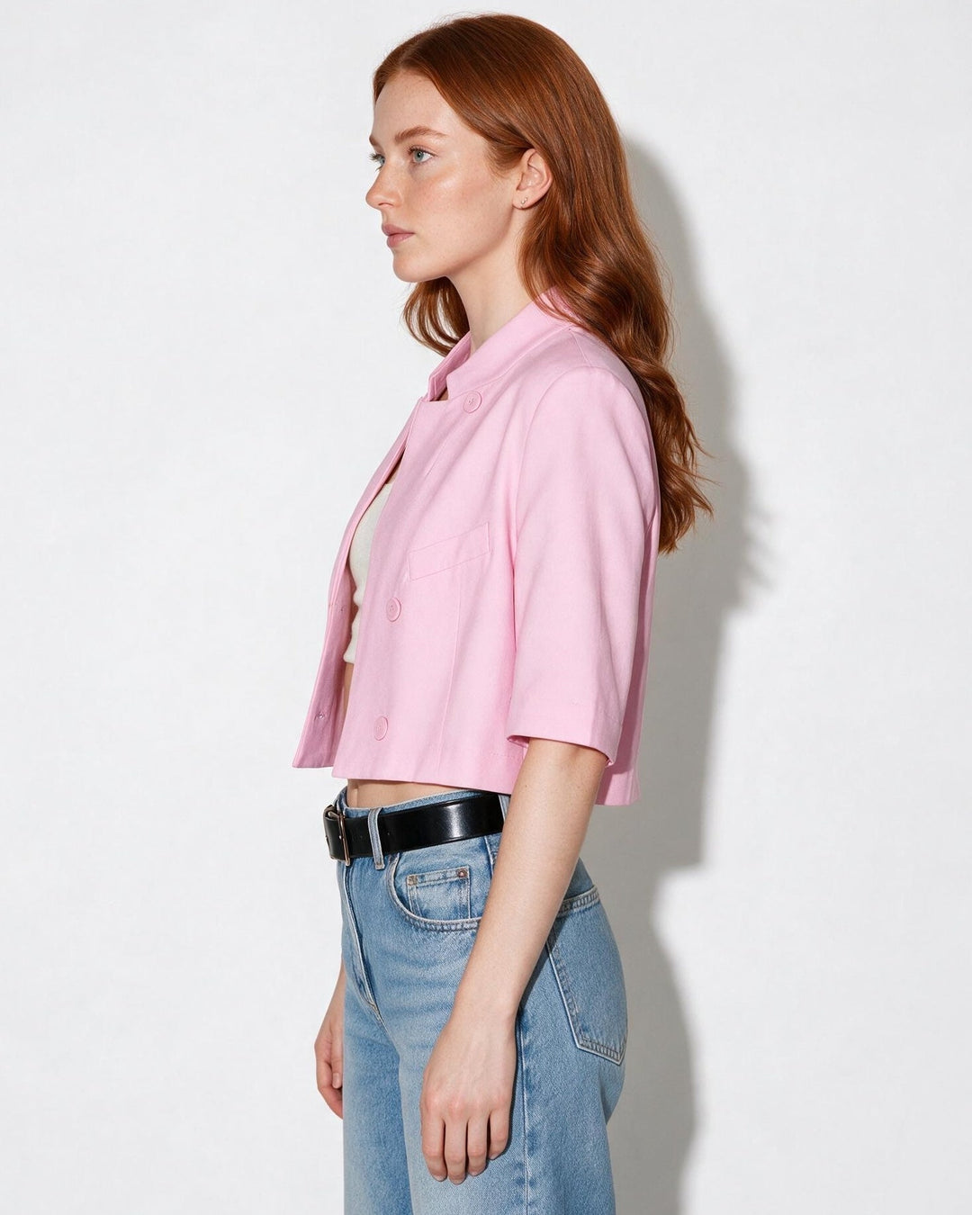 Gia Cropped Cape Sleeve Blazer
