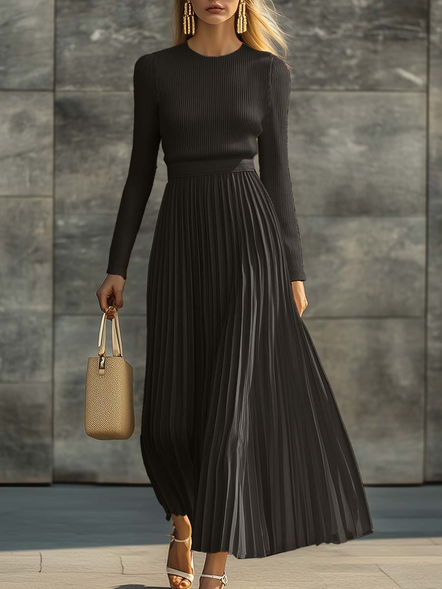 Tracy Pleated Knit Maxi Dress