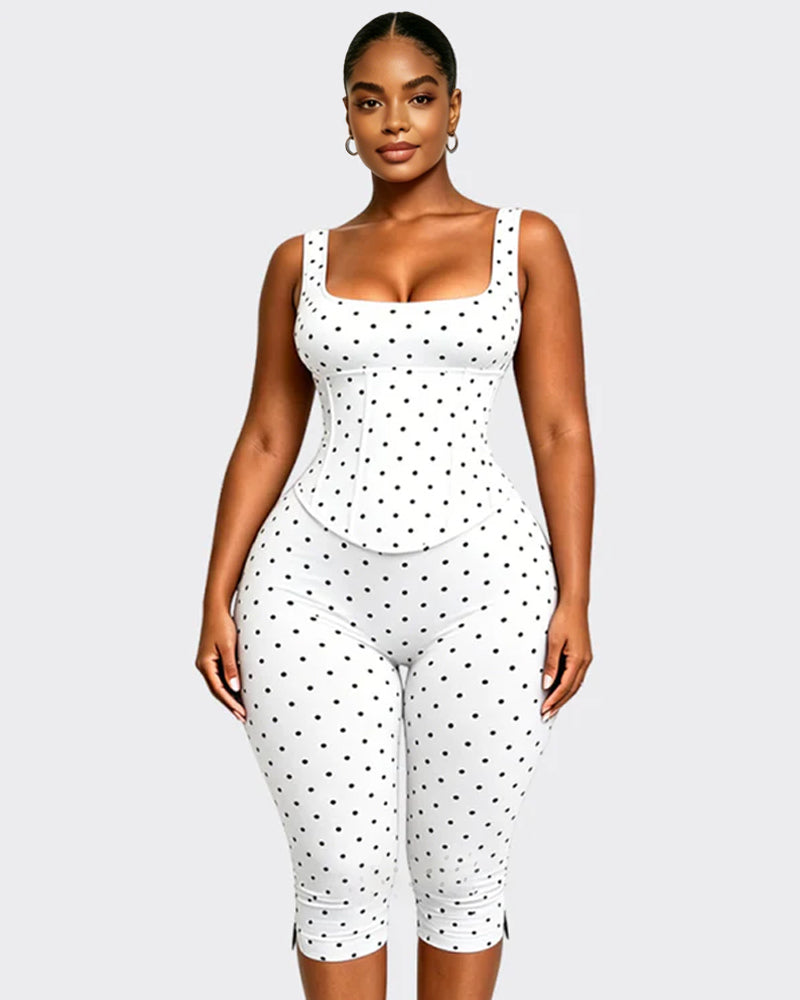Layla Polka Dot Sculpting Jumpsuit