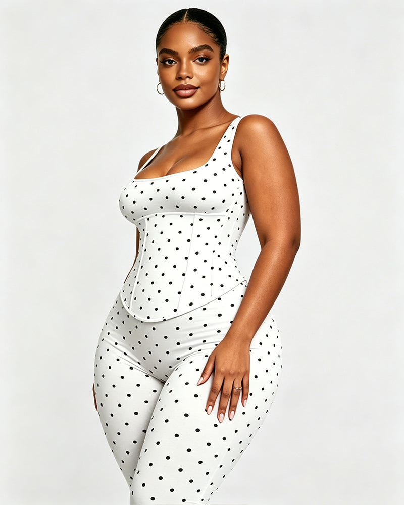 Layla Polka Dot Sculpting Jumpsuit