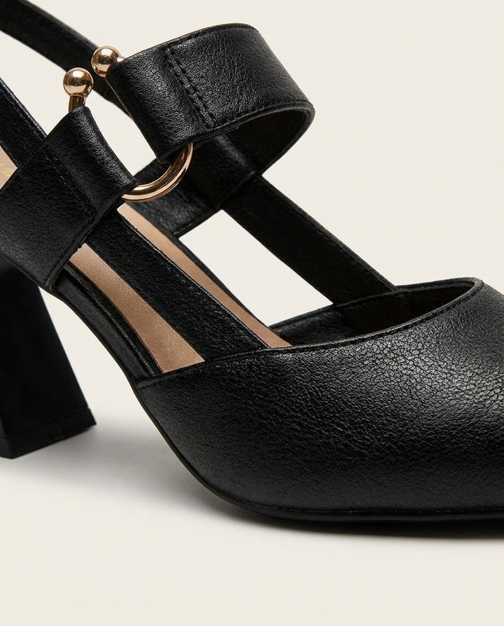 Rania Pointed Toe Slingback Block Heels