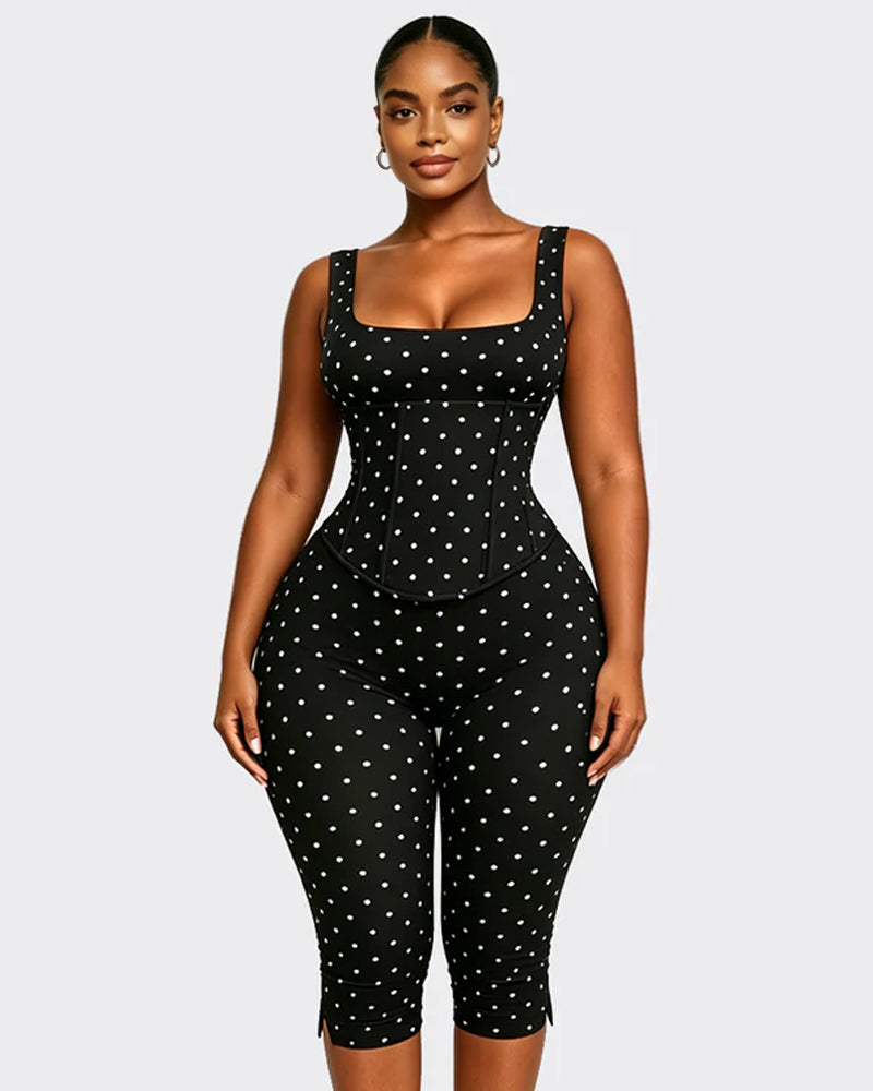 Layla Polka Dot Sculpting Jumpsuit