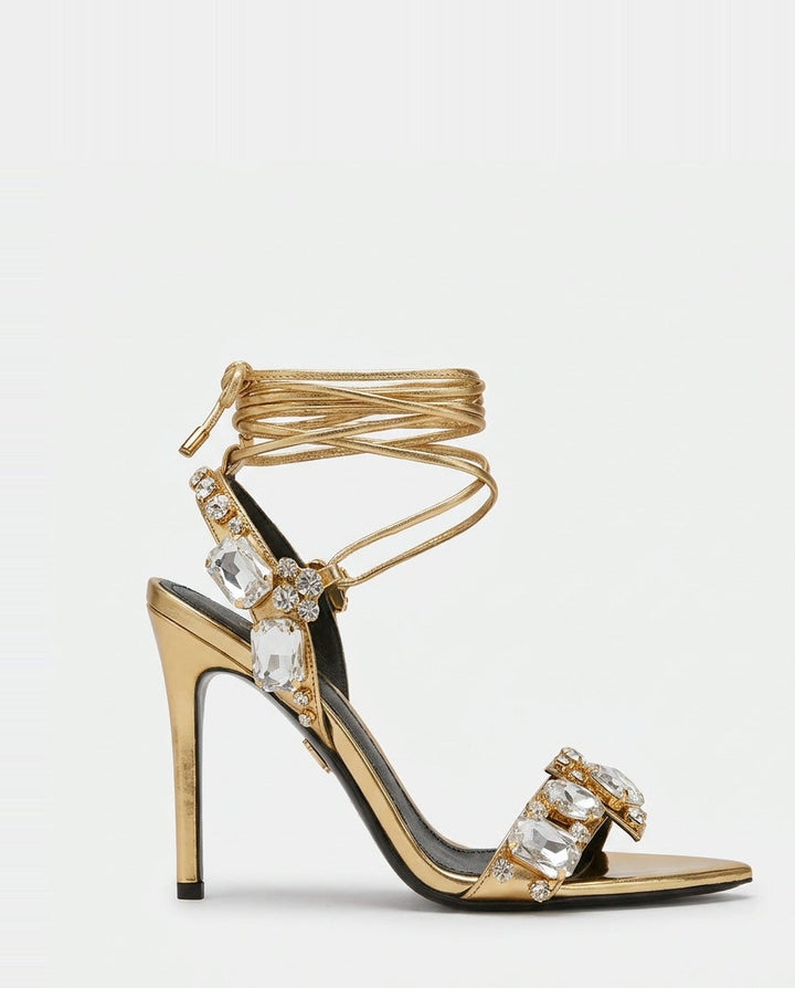 Margot Crystal Wraparound Stiletto Sandals