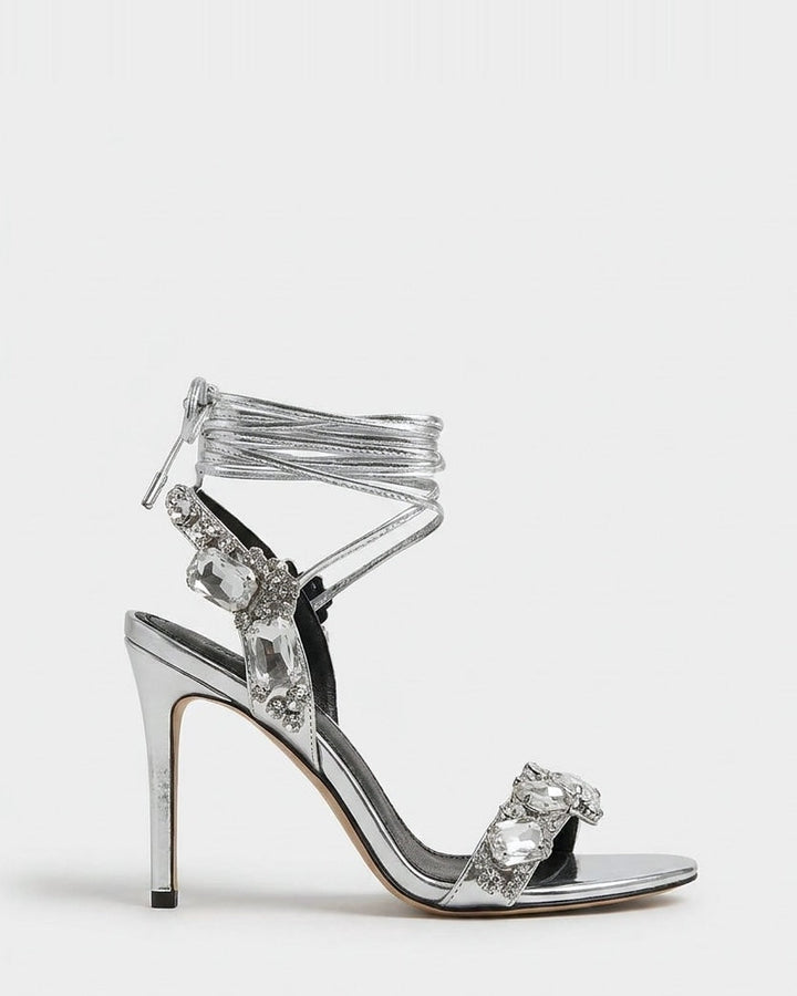 Margot Crystal Wraparound Stiletto Sandals