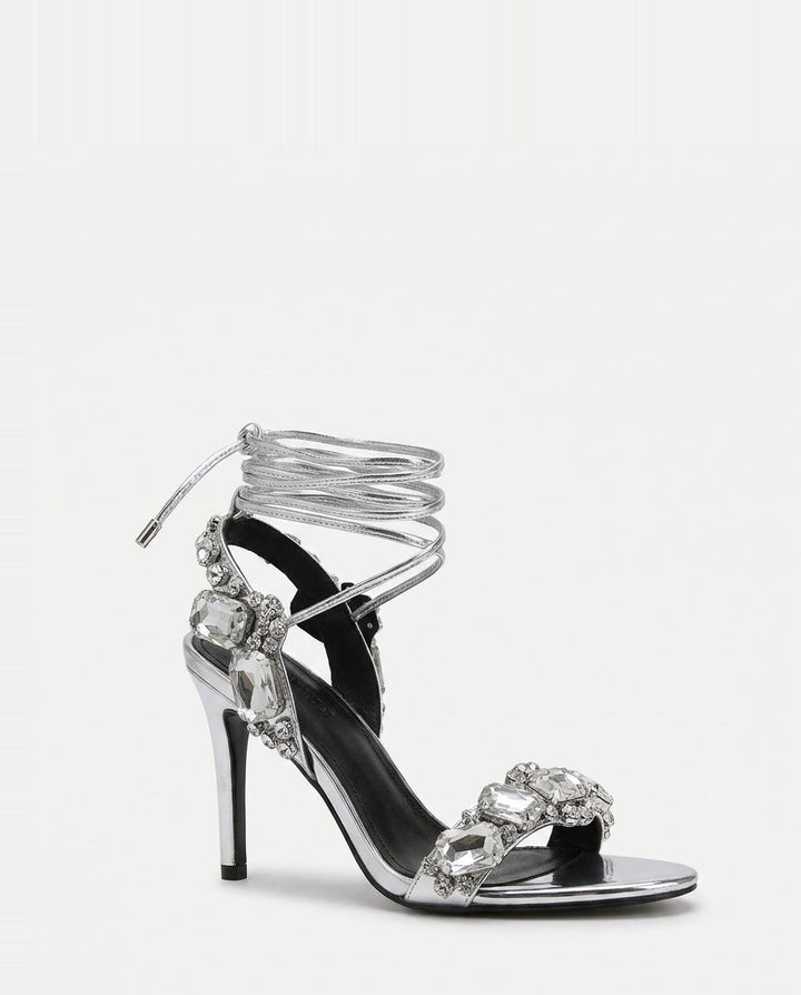 Margot Crystal Wraparound Stiletto Sandals