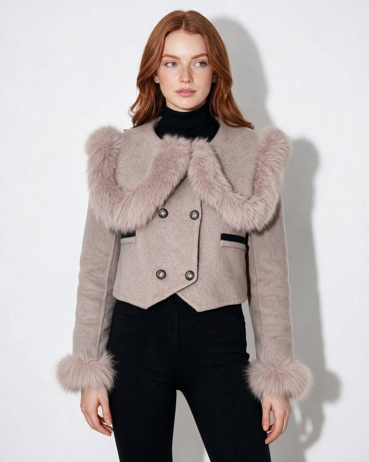 Blossom Plush Trim Tailored Jacket