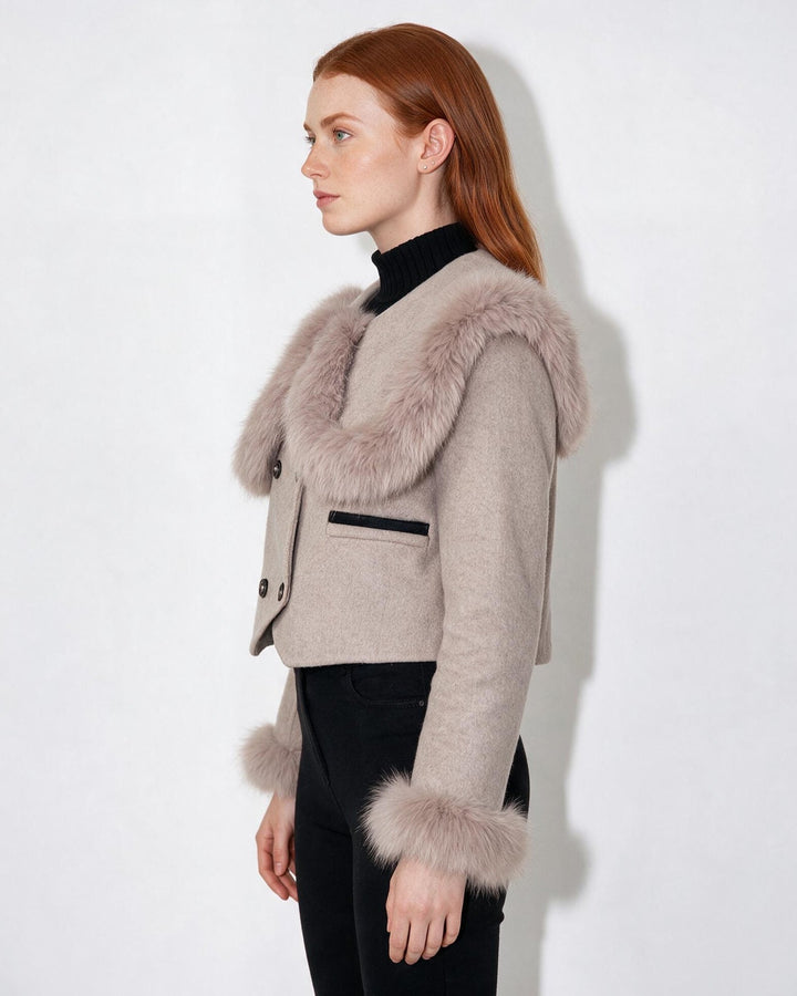 Blossom Plush Trim Tailored Jacket