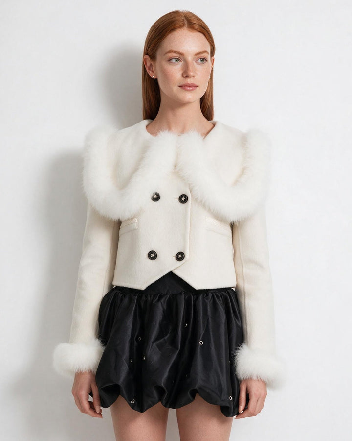 Blossom Plush Trim Tailored Jacket