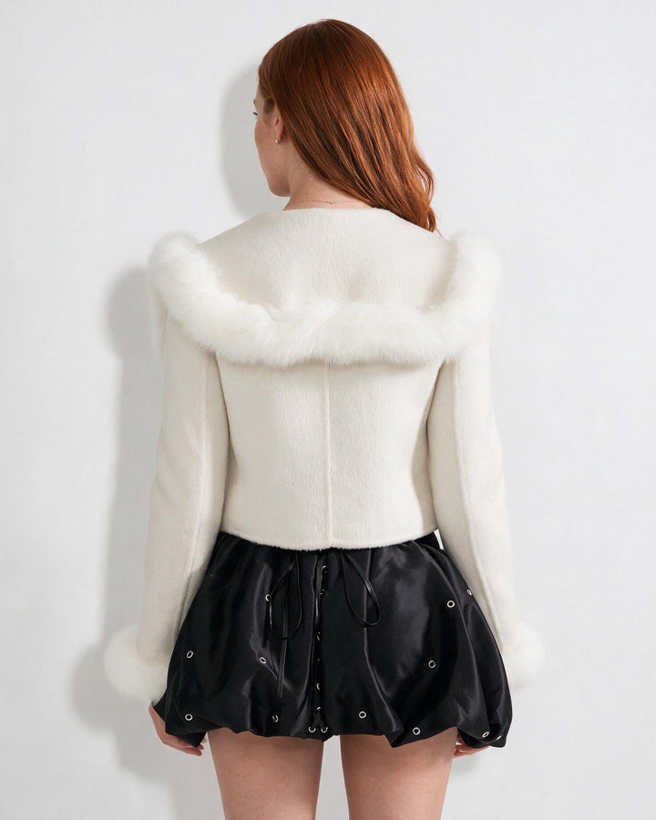 Blossom Plush Trim Tailored Jacket