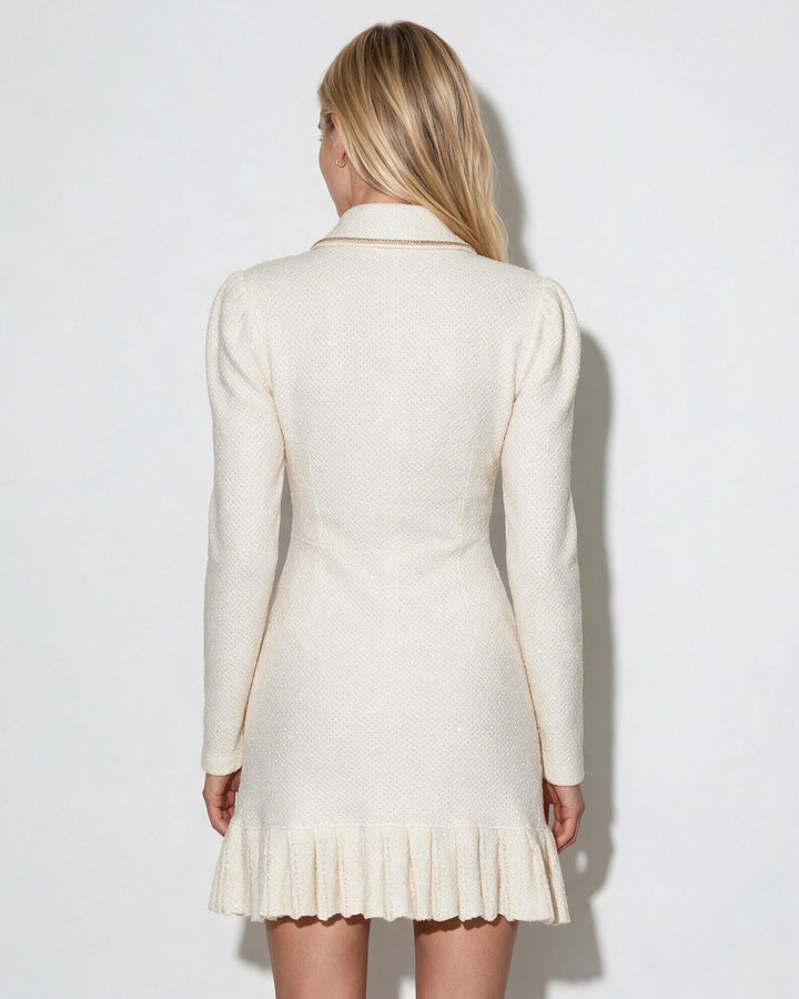 Isabel Pleated Hem Tailored Mini Dress