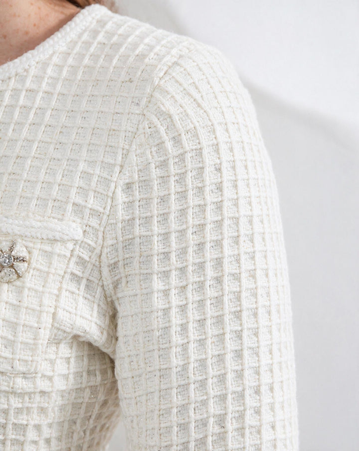 Eleni Embellished Tweed Mini Dress