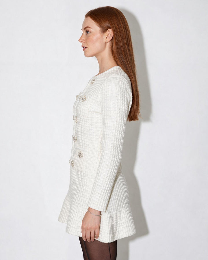 Eleni Embellished Tweed Mini Dress