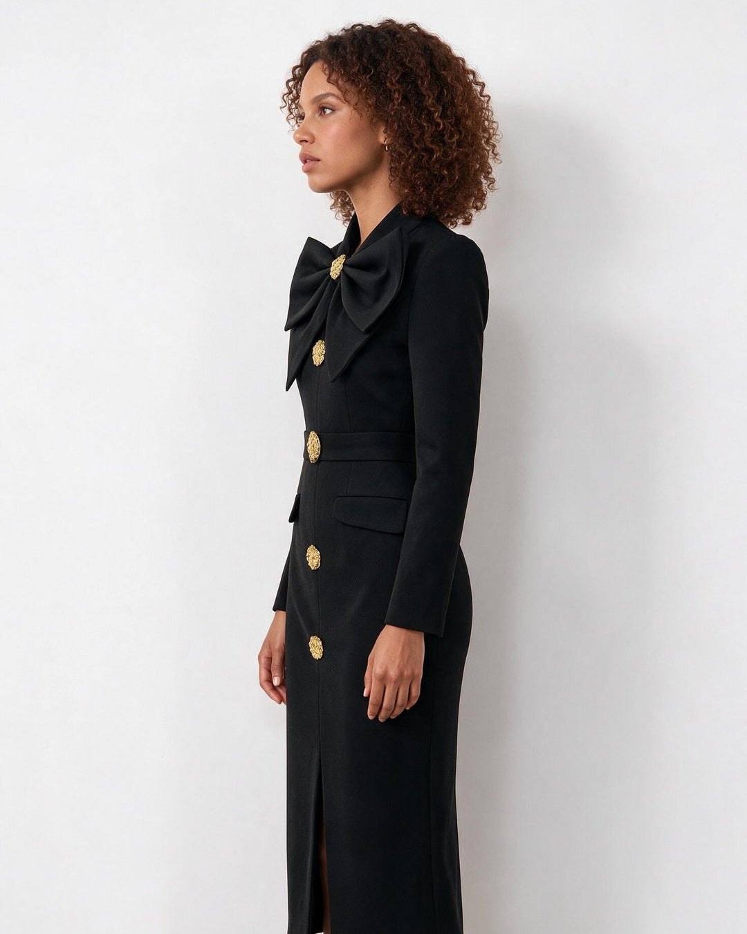 Vianne Bow Detail Tailored Midi Dress