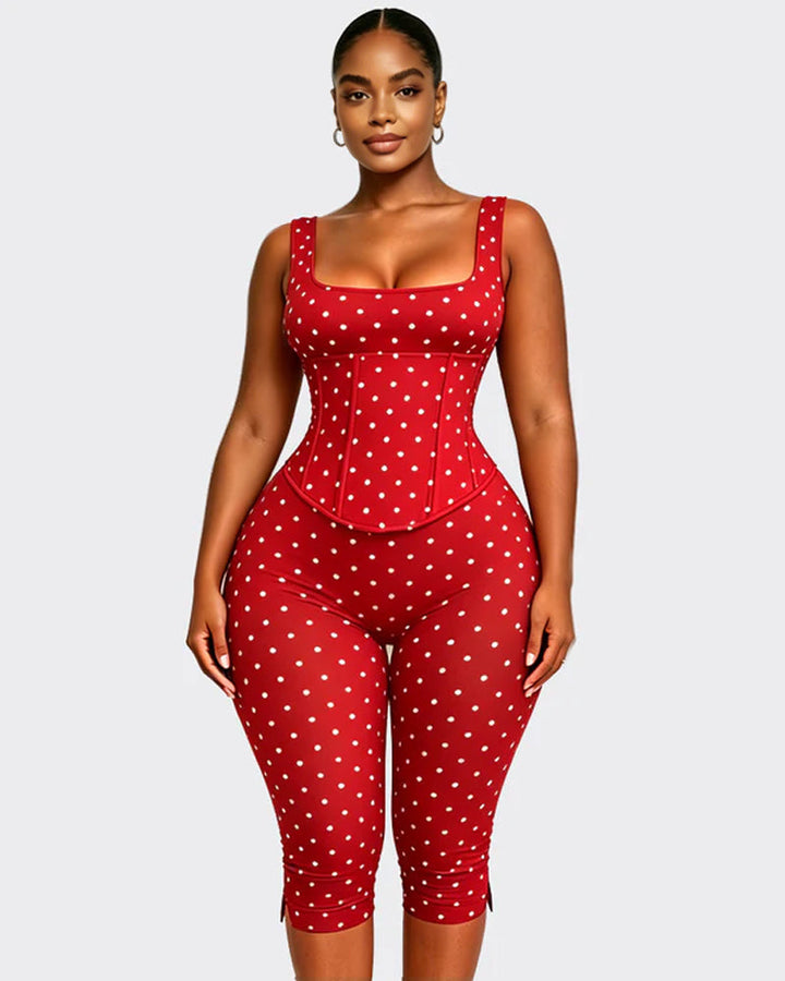 Layla Polka Dot Sculpting Jumpsuit