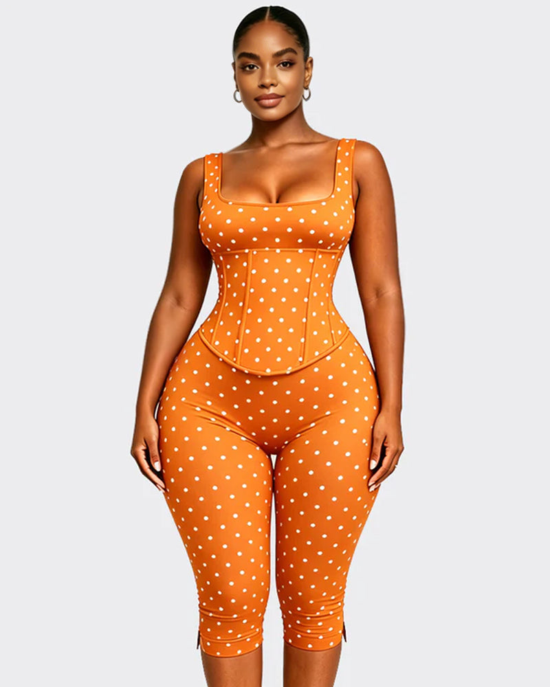 Layla Polka Dot Sculpting Jumpsuit