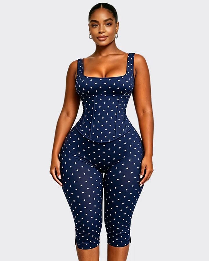 Layla Polka Dot Sculpting Jumpsuit
