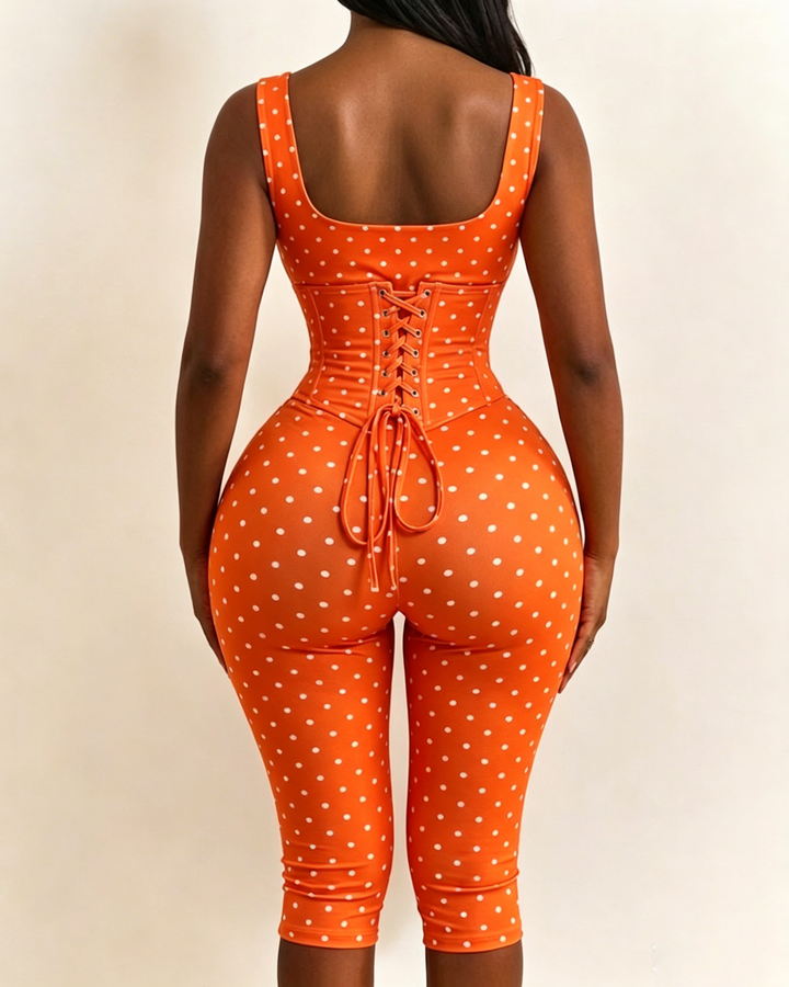 Layla Polka Dot Sculpting Jumpsuit