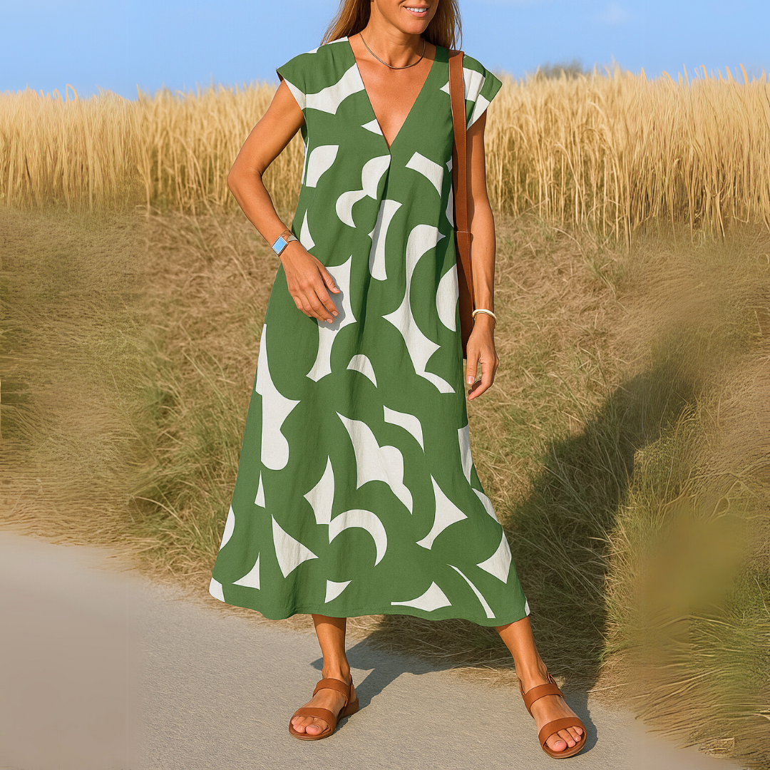 Tily Abstract Print Maxi Dress