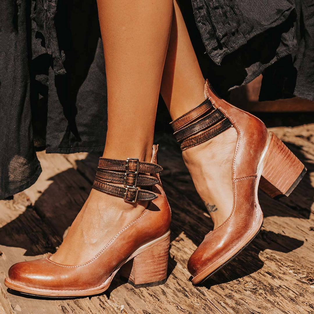 Valenne Buckled Cutout Heels