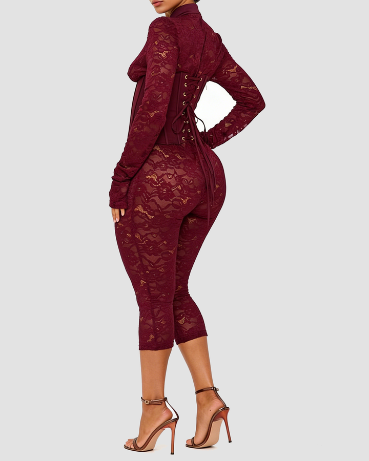 Vida Lace Cut-Out Jumpsuit