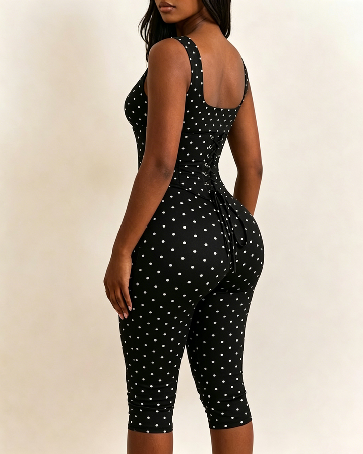 Layla Polka Dot Sculpting Jumpsuit
