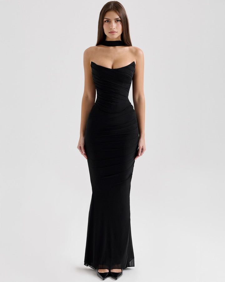Jenny Ruched Strapless Maxi Dress