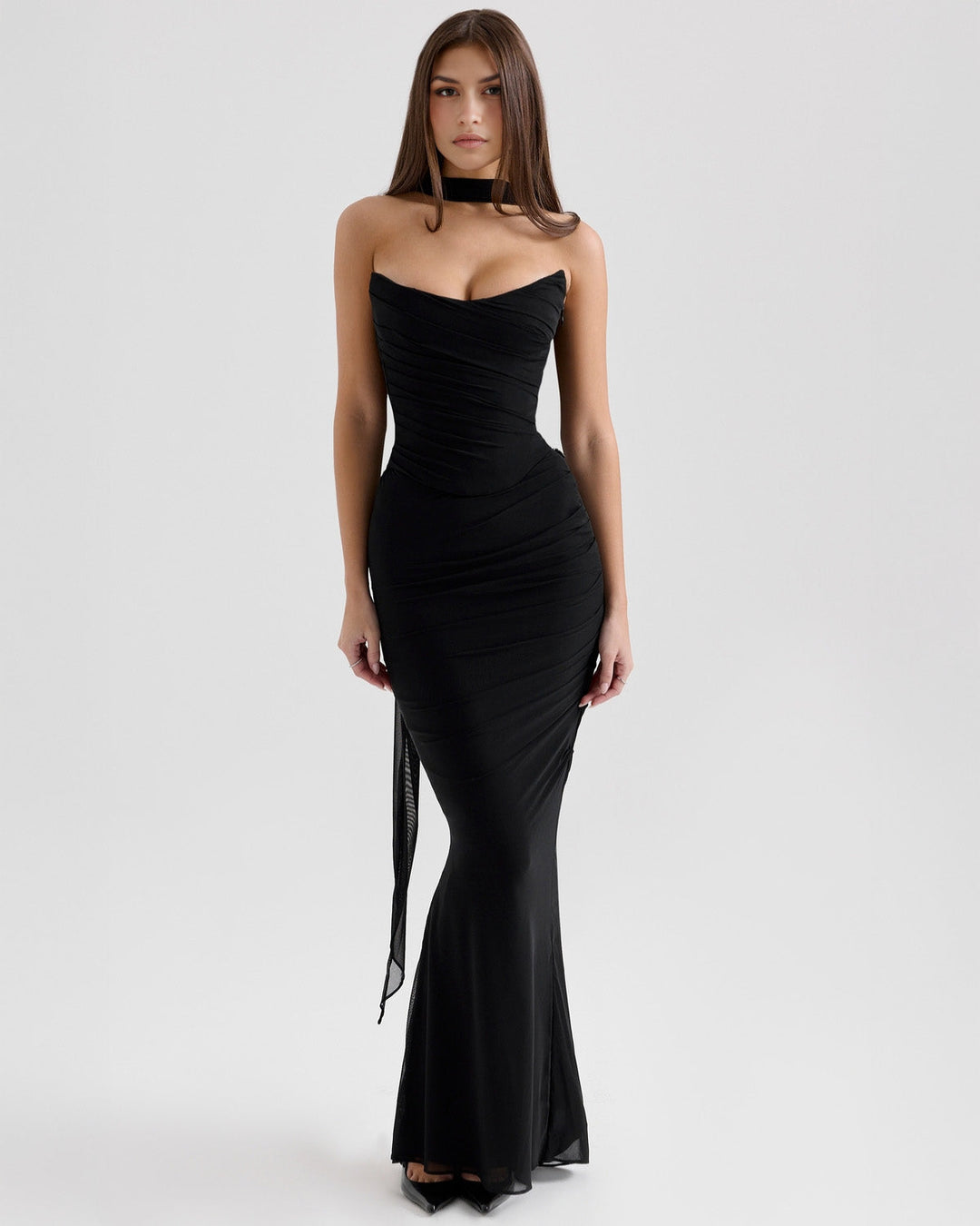 Jenny Ruched Strapless Maxi Dress