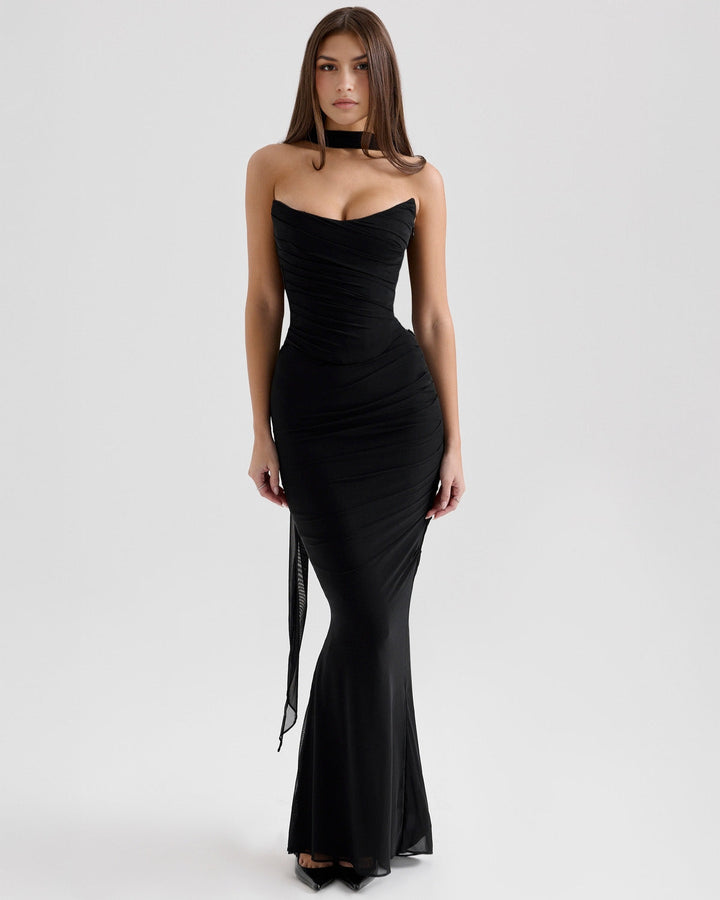 Jenny Ruched Strapless Maxi Dress