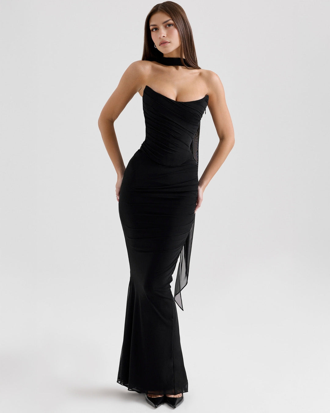 Jenny Ruched Strapless Maxi Dress