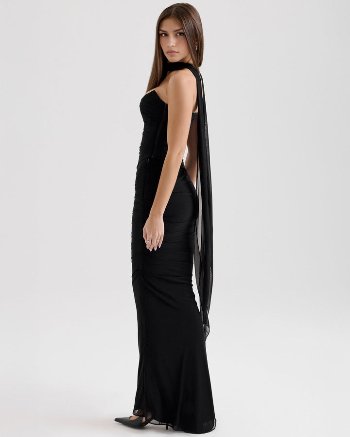 Jenny Ruched Strapless Maxi Dress