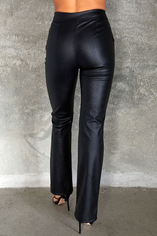 Juliana Faux Leather Straight Leg Pants